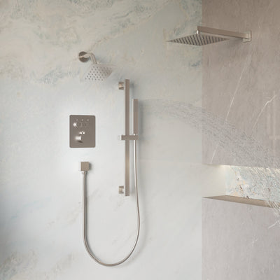 3-Function 10" Stainless Steel Shower System with Dual Mounting Options Wall-Mounted & Ceiling-Mounted, Sliding Bar