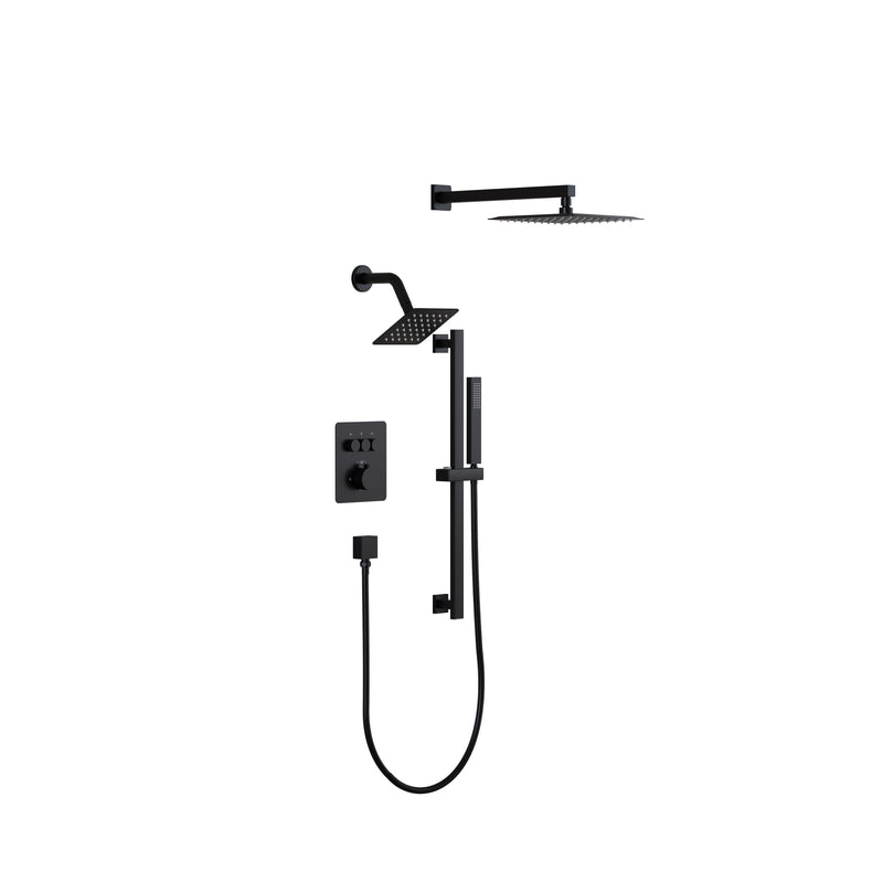 3-Function 10" Stainless Steel Shower System with Dual Mounting Options Wall-Mounted & Ceiling-Mounted, Sliding Bar