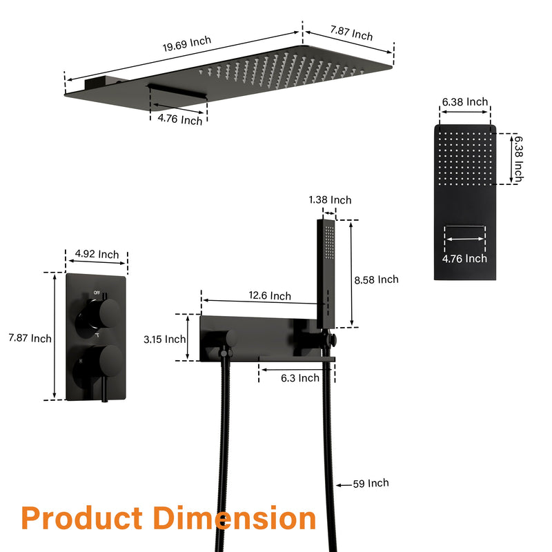 Pressure Balance 3-Function Shower System with 19.69&