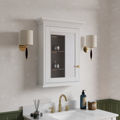 24 in.W x 30 in.H Vertical Mounting Bathroom Wood Medicine Cabinet with Mirror in White