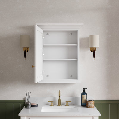 24 in.W x 30 in.H Vertical Mounting Bathroom Wood Medicine Cabinet with Mirror in White
