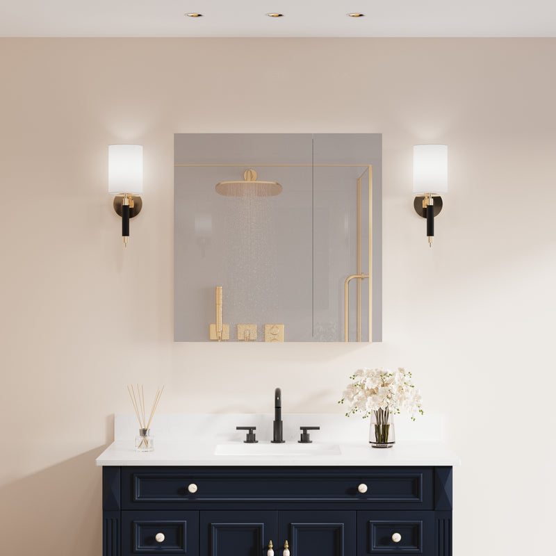 30 in.x 30 in. Copper-Free Tri-Views Mirror Cabinet with Adjustable Shelves and Dual Swing Doors