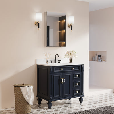 20 in.x 30 in. Copper-Free Tri-Views Mirror Cabinet with Adjustable Shelves and Left Swing Door