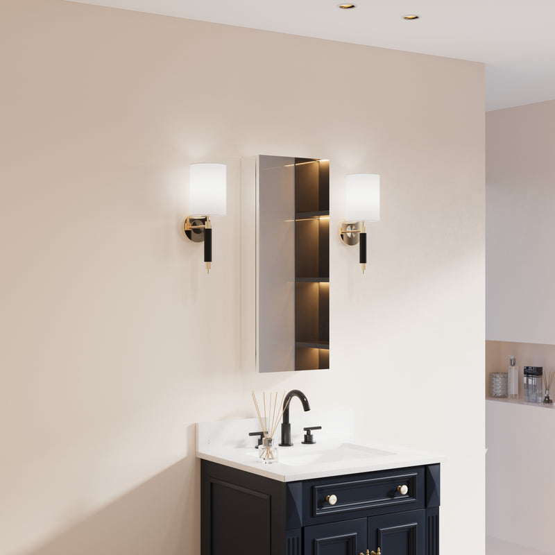 12 in. x 30 in. Copper-Free Tri-Views Mirror Medicine Cabinet with Adjustable Shelves and Right Swing Door