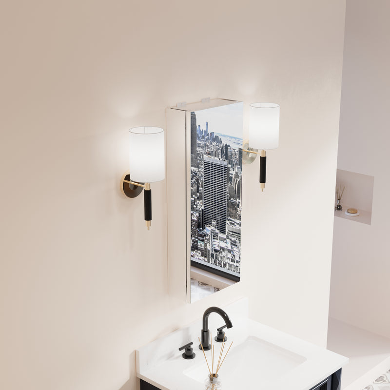 12 in. x 30 in. Copper-Free Tri-Views Mirror Medicine Cabinet with Adjustable Shelves and Right Swing Door