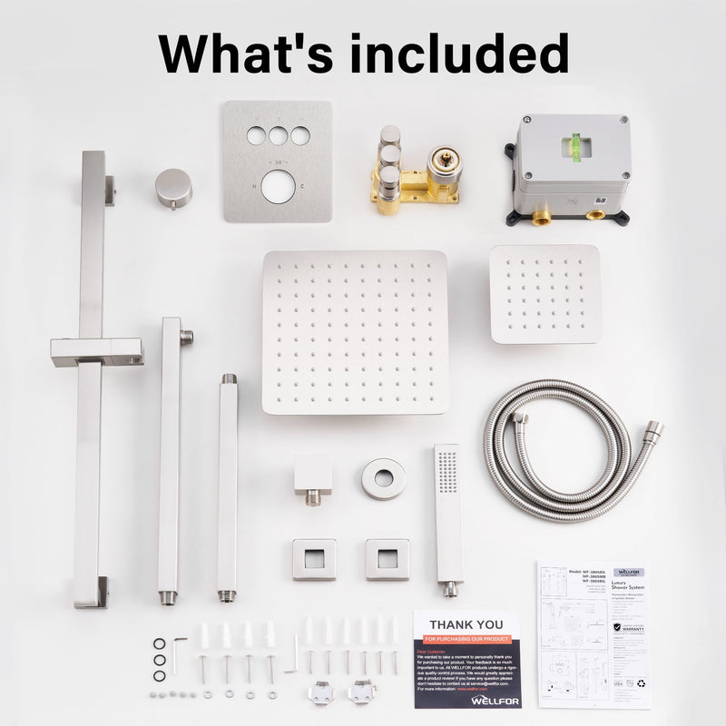3-Function 10" Stainless Steel Shower System with Dual Mounting Options Wall-Mounted & Ceiling-Mounted, Sliding Bar
