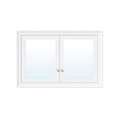 48 in.W x 32 in.H Recessed Solid Wood Bathroom Medicine Cabinet with Mirror in White