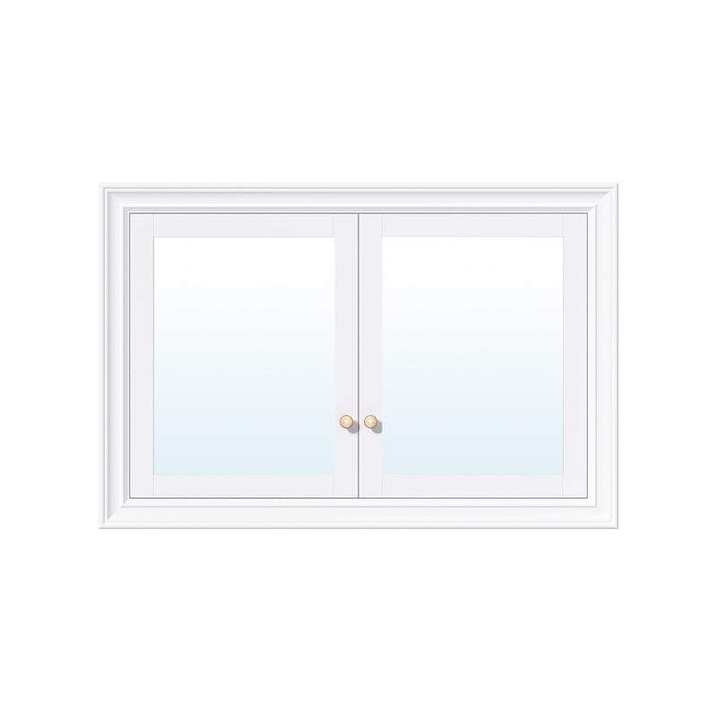 48 in.W x 32 in.H Recessed Solid Wood Bathroom Medicine Cabinet with Mirror in White
