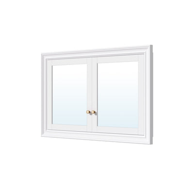 48 in.W x 32 in.H Recessed Solid Wood Bathroom Medicine Cabinet with Mirror in White