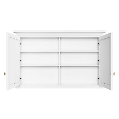 48 in.W x 30 in.H Vertical Z-Bar Mounting Bathroom Wood Medicine Cabinet with Mirror in White
