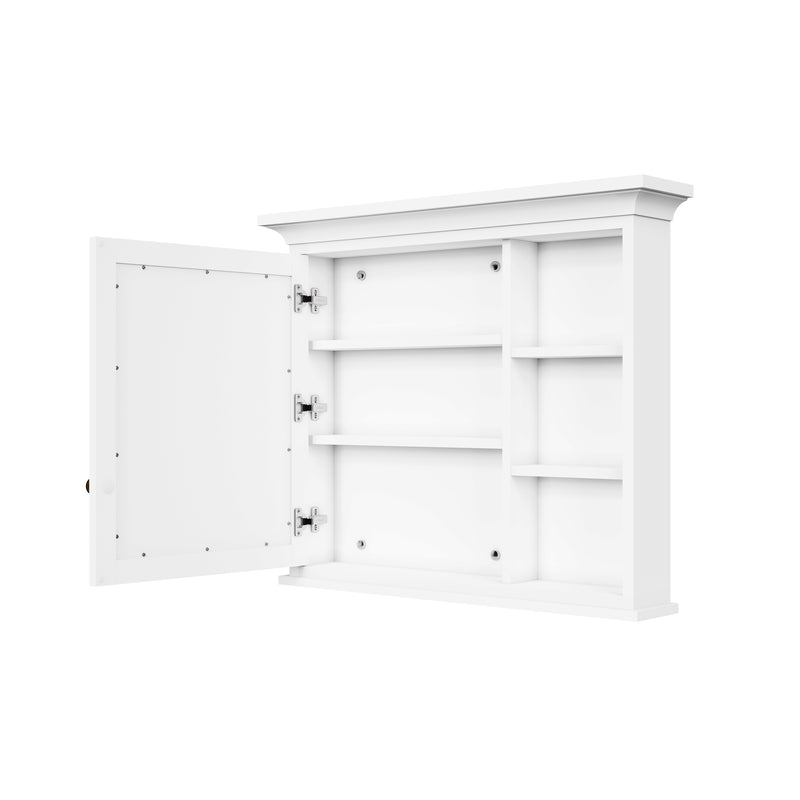 36 in.W x 30 in.H Vertical Mounting Bathroom Wood Medicine Cabinet with Mirror in White