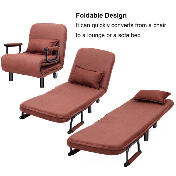 26.5 Inch Convertible Folding Leisure Recliner Sofa Bed