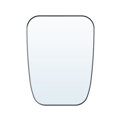 24 in. W x 32 in. H Shield Bathroom Vanity Wall Mirror without Lights Matte Black
