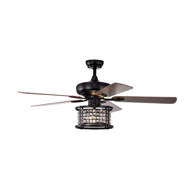 52 Inch 3-Speed Crystal Ceiling Fan Light with Remote Control