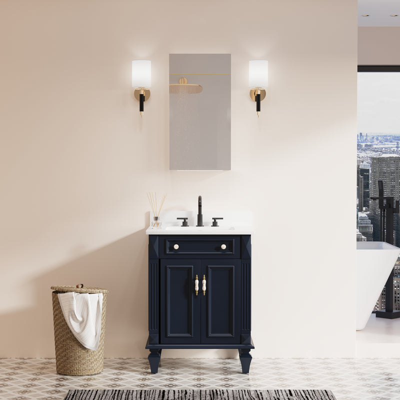 16 in. ×30 in. Copper-Free Tri-Views Mirror Medicine Cabinet with Adjustable Shelves and Right Swing Door