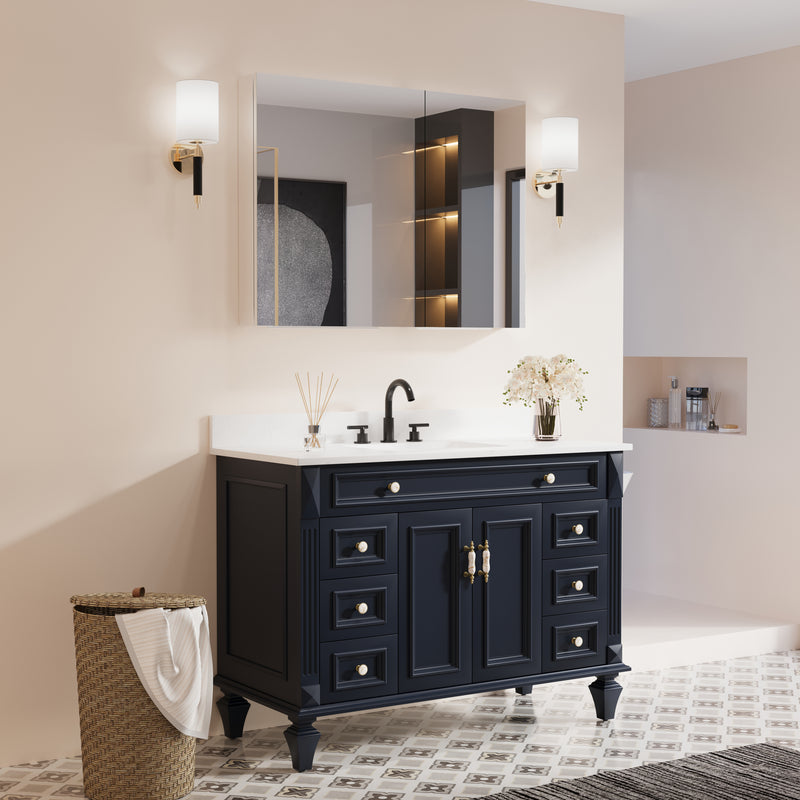 40 in. ×30 in. Copper-Free Tri-Views Mirror Medicine Cabinet with Adjustable Shelves and Dual Swing Doors