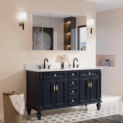 52 in. ×30 in. Copper-Free Tri-Views Mirror Medicine Cabinet with Adjustable Shelves and 3 Doors