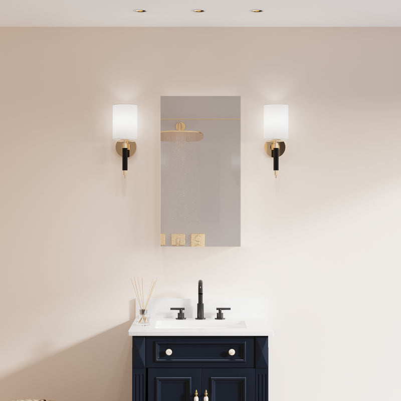 16 in. ×30 in. Copper-Free Tri-Views Mirror Medicine Cabinet with Adjustable Shelves and Right Swing Door