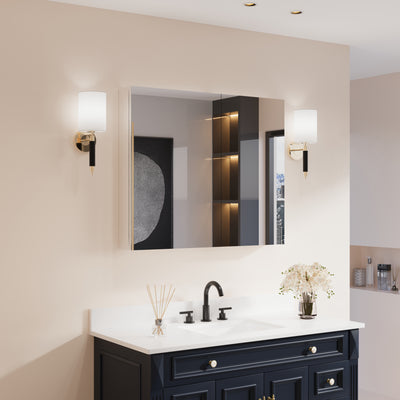 36 in. ×30 in. Copper-Free Tri-Views Mirror Medicine Cabinet with Adjustable Shelves and Dual Swing Doors