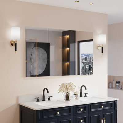 52 in. ×30 in. Copper-Free Tri-Views Mirror Medicine Cabinet with Adjustable Shelves and 3 Doors