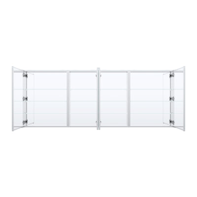 80 in. ×30 in. Copper-Free Tri-Views Mirror Medicine Cabinet with Adjustable Shelves and Dual Swing Doors