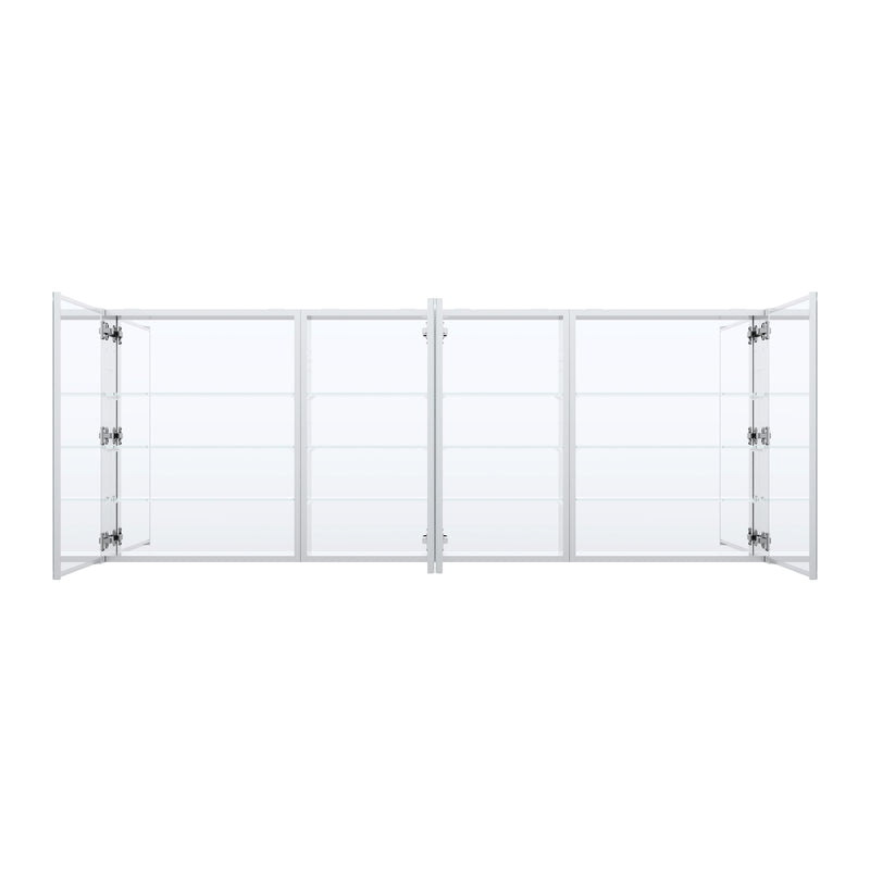 80 in. ×30 in. Copper-Free Tri-Views Mirror Medicine Cabinet with Adjustable Shelves and Dual Swing Doors