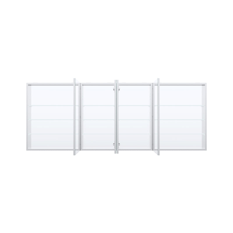80 in. ×30 in. Copper-Free Tri-Views Mirror Medicine Cabinet with Adjustable Shelves and Dual Swing Doors