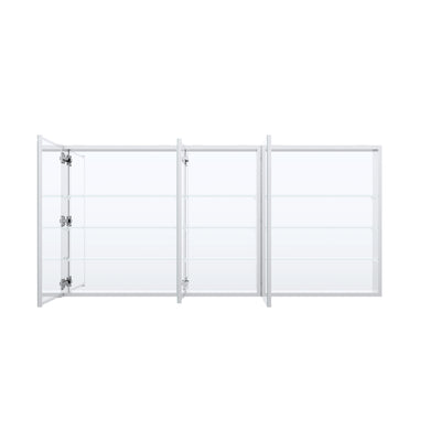 64 in. ×30 in. Copper-Free Tri-Views Mirror Medicine Cabinet with Adjustable Shelves and 3 Doors