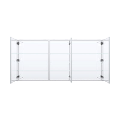 64 in. ×30 in. Copper-Free Tri-Views Mirror Medicine Cabinet with Adjustable Shelves and 3 Doors