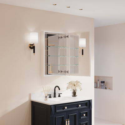 20 in.x 30 in. Copper-Free Tri-Views Mirror Cabinet with Adjustable Shelves and Right Swing Door