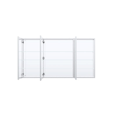 56 in. ×30 in. Copper-Free Tri-Views Mirror Medicine Cabinet with Adjustable Shelves and 3 Doors