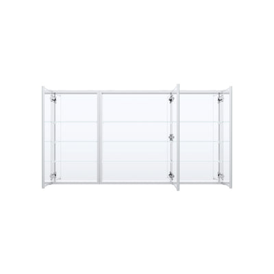 56 in. ×30 in. Copper-Free Tri-Views Mirror Medicine Cabinet with Adjustable Shelves and 3 Doors