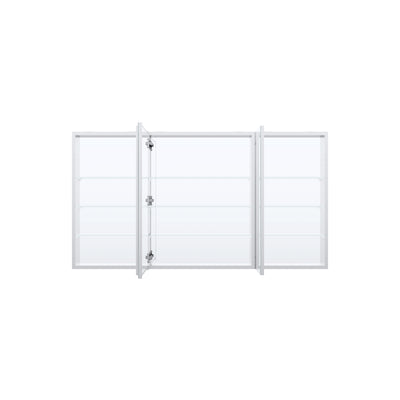 56 in. ×30 in. Copper-Free Tri-Views Mirror Medicine Cabinet with Adjustable Shelves and 3 Doors
