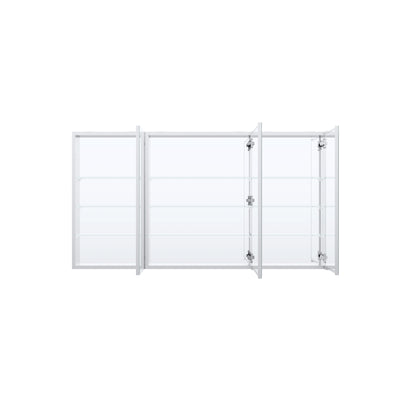 56 in. ×30 in. Copper-Free Tri-Views Mirror Medicine Cabinet with Adjustable Shelves and 3 Doors