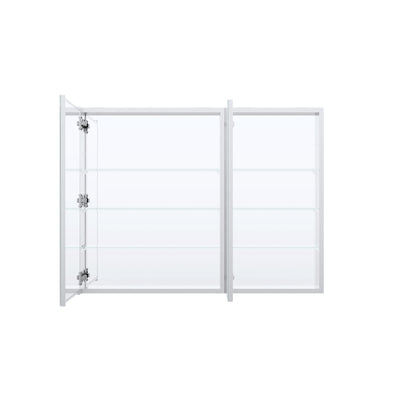 40 in. ×30 in. Copper-Free Tri-Views Mirror Medicine Cabinet with Adjustable Shelves and Dual Swing Doors