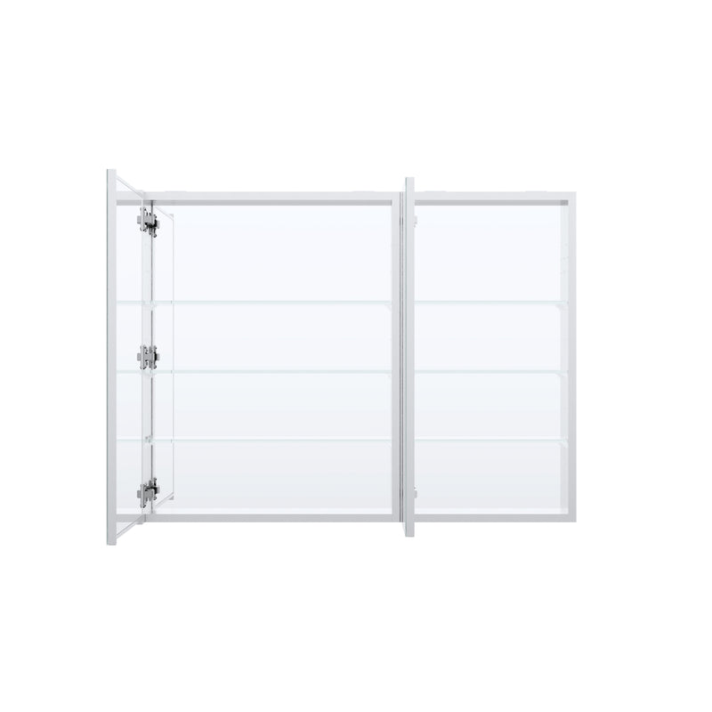 40 in. ×30 in. Copper-Free Tri-Views Mirror Medicine Cabinet with Adjustable Shelves and Dual Swing Doors