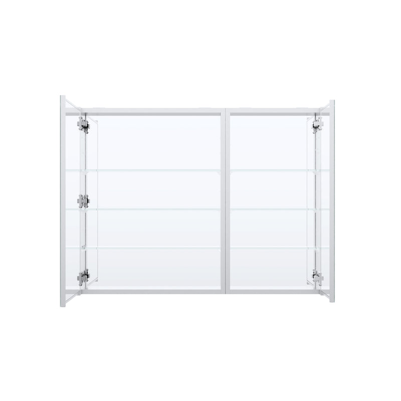 40 in. ×30 in. Copper-Free Tri-Views Mirror Medicine Cabinet with Adjustable Shelves and Dual Swing Doors