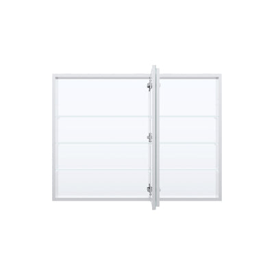 40 in. ×30 in. Copper-Free Tri-Views Mirror Medicine Cabinet with Adjustable Shelves and Dual Swing Doors