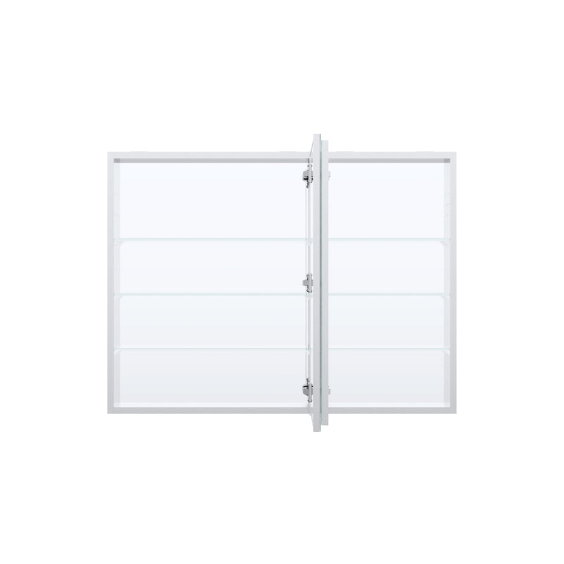 40 in. ×30 in. Copper-Free Tri-Views Mirror Medicine Cabinet with Adjustable Shelves and Dual Swing Doors
