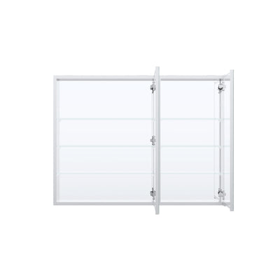 40 in. ×30 in. Copper-Free Tri-Views Mirror Medicine Cabinet with Adjustable Shelves and Dual Swing Doors