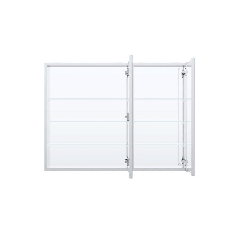 40 in. ×30 in. Copper-Free Tri-Views Mirror Medicine Cabinet with Adjustable Shelves and Dual Swing Doors