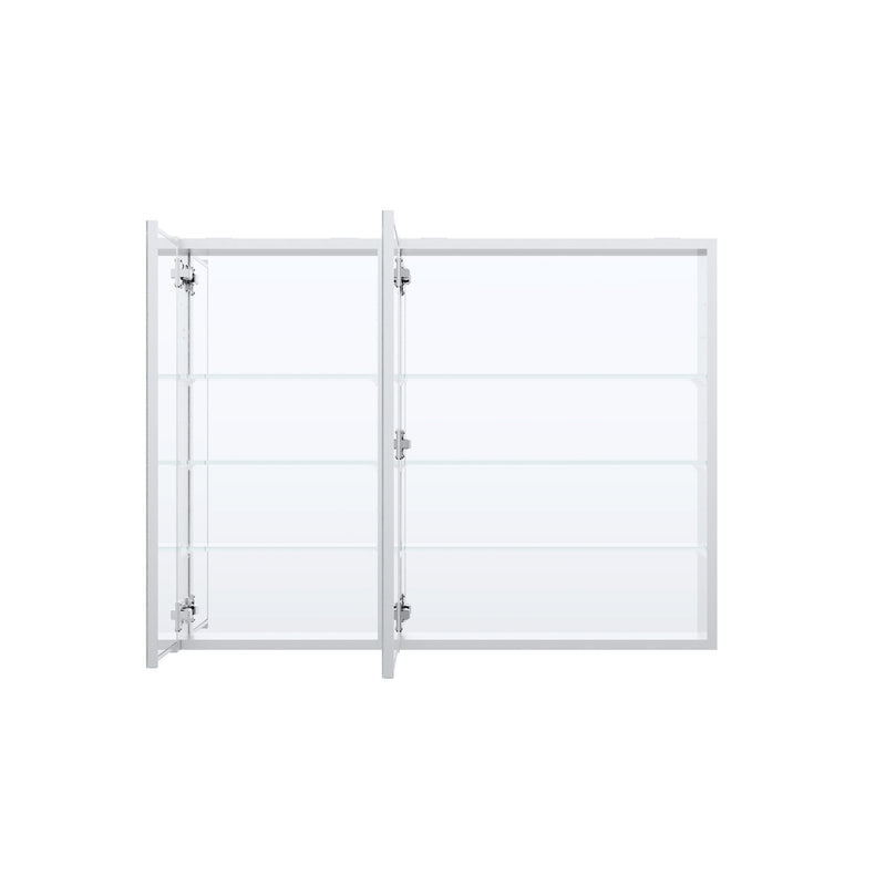 40 in. ×30 in. Copper-Free Tri-Views Mirror Medicine Cabinet with Adjustable Shelves and Dual Swing Doors