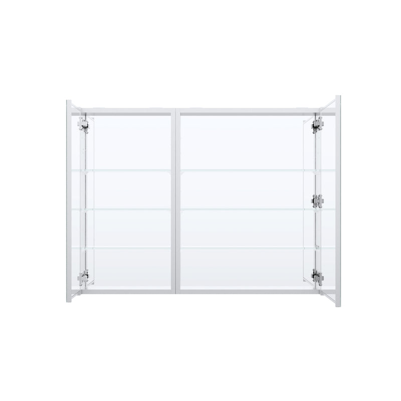 40 in. ×30 in. Copper-Free Tri-Views Mirror Medicine Cabinet with Adjustable Shelves and Dual Swing Doors