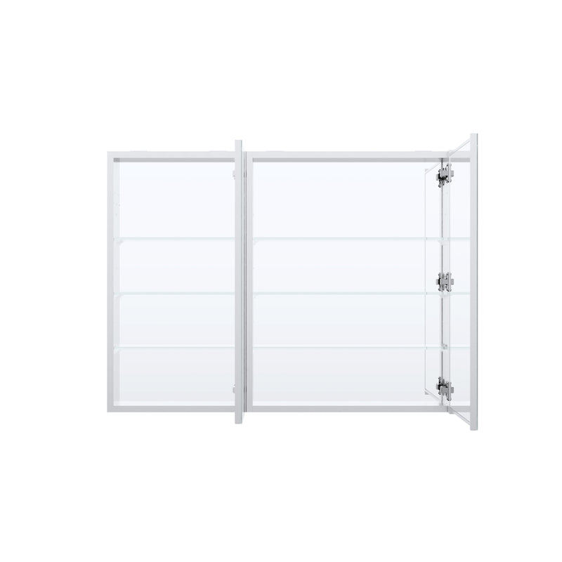 40 in. ×30 in. Copper-Free Tri-Views Mirror Medicine Cabinet with Adjustable Shelves and Dual Swing Doors