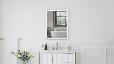 24 in. W x 32 in. H Aluminium Framed Rectangular LED Light Bathroom Vanity Mirror