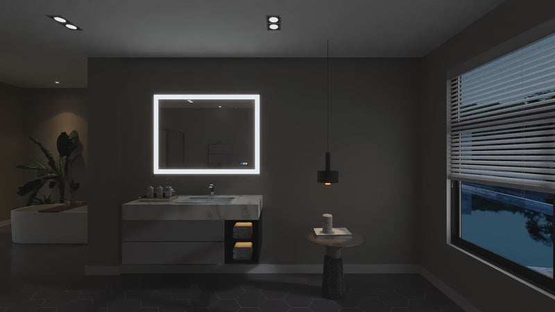 40 in. W x 32 in. H Rectangular Frameless Anti-Fog LED Illuminated Dimmable Wall Mount Premium Bathroom Vanity Mirror