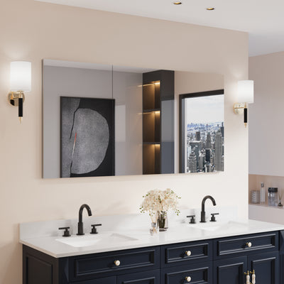 60 in. x 30 in. Copper-Free Tri-Views Mirror Medicine Cabinet with Adjustable Shelves and Triple Swing Doors
