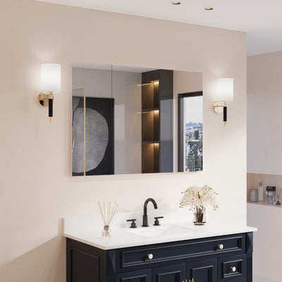 44 in. x30 in. Copper-Free Tri-Views Mirror Medicine Cabinet with Adjustable Shelves and 3 Doors