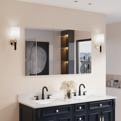 52 in. x30 in. Copper-Free Tri-Views Mirror Medicine Cabinet with Adjustable Shelves and 3 Doors