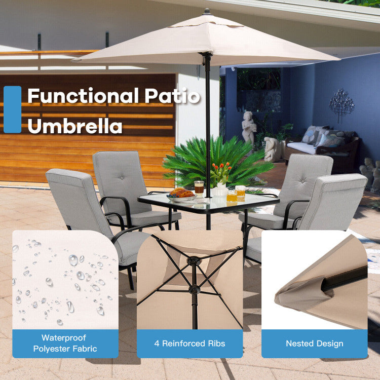 4 feet patio umbrella 5 Feet Patio Square Market Table Umbrella Shelter with 4 Sturdy Ribs – Forclover